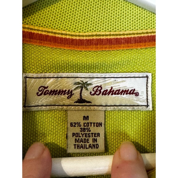 Tommy Bahama Men’s‎ Polo Medium Green Cotton Polyester Blend - Picture 7 of 7